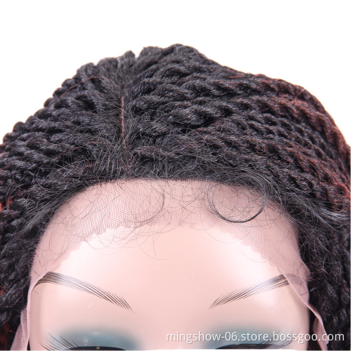 Short Braided Senegalease Braids Wigs for Black Women Synthetic Hair Cosplay African American Women's Wig